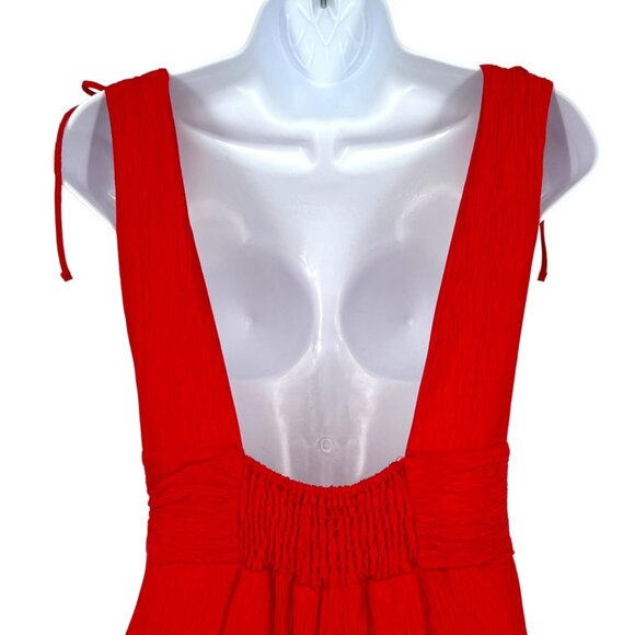 One Clothing Red Deep V-Neck Romper Sleeveless Size Medium - Picture 6 of 10